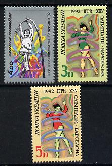 Ukraine 1992 Barcelona Olympic Games set of 3 (Pole Vault & Gymnastics) SG 54-56 unmounted mint, stamps on olympics   sport    pole vault   gymnastics, stamps on  gym , stamps on gymnastics, stamps on 