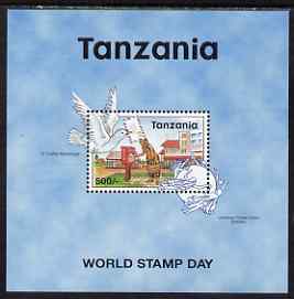 Tanzania 1998 World Stamp Day perf m/sheet unmounted mint SG MS 2145, stamps on postal, stamps on postbox, stamps on doves