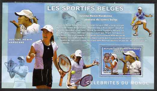 Congo 2006 Belgian Sports Personalities perf s/sheet containing 1 value (Justine-Henin Hardenne) unmounted mint, stamps on personalities, stamps on sports, stamps on tennis, stamps on sport