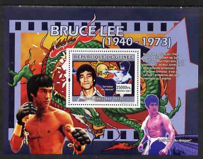 Guinea - Conakry 2007 Martial Arts Movies perf souvenir sheet (Bruce Lee) unmounted mint Yv 646, stamps on personalities, stamps on cinema, stamps on films, stamps on movies, stamps on martial arts