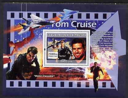 Guinea - Conakry 2007 American Male Film Stars perf souvenir sheet (Tom Cruise) unmounted mint Yv 649, stamps on personalities, stamps on cinema, stamps on films, stamps on movies, stamps on aviation
