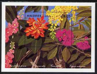 Maldive Islands 1992 National Flowers perf m/sheet #1 unmounted mint SG MS 1661a, stamps on flowers