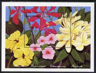 Maldive Islands 1992 National Flowers perf m/sheet #2 unmounted mint SG MS 1661b, stamps on flowers