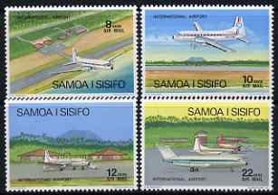 Samoa 1973 International Airport perf set of 4 unmounted mint, SG 409-12, stamps on aviation, stamps on airports, stamps on hawker siddeley