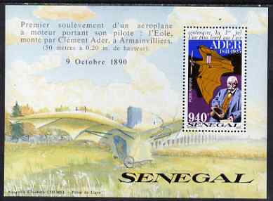 Senegal 1991 Centenary of Ader's First Heavier than Air Flight 940f perf m/sheet unmounted mint, SG MS 1110, stamps on aviation, stamps on 