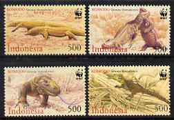Indonesia 2000 WWF Endangered Species - Kimodo Dragon perf set of 4 unmounted mint SG 2620-3, stamps on animals, stamps on  wwf , stamps on reptiles, stamps on dragons, stamps on 