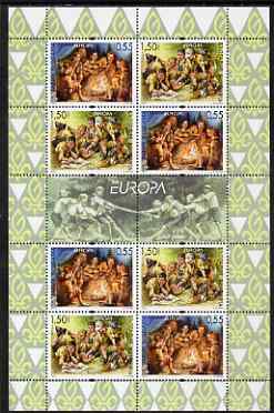 Bulgaria 2007 Europa - Centenary of Scouting perf sheetlet containing 4 x se-tenant pairs, unmounted mint as SG4622-23, stamps on europa, stamps on scouts