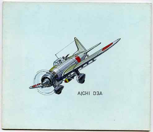 Bernera 1982 Aircraft #14 (Aichi) original artwork by R A Sherrington of the B L Kearley Studio, watercolour on board 160 x 135 mm plus issued perf sheetlet incorporating..., stamps on aviation, stamps on  ww2 , stamps on 