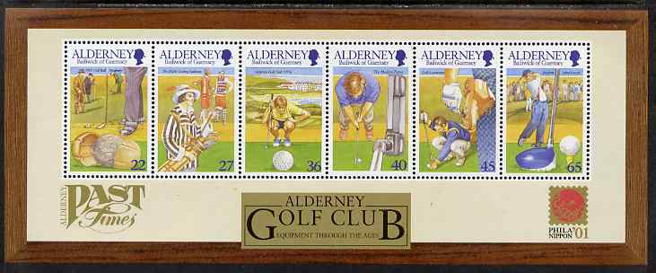 Guernsey - Alderney 2001 30th Anniversary of Alderney Golf Club perf m/sheet unmounted mint, SG MSA175, stamps on sports, stamps on golf