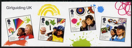 Great Britain 2010 Centenary of Girl Guides perf m/sheet unmounted mint, stamps on scouts, stamps on guides, stamps on kites, stamps on bicycles, stamps on london, stamps on clocks, stamps on maps, stamps on archery