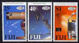 Fiji 1986 Halleys Comet perf set of 3 unmounted mint SG 738-40, stamps on space, stamps on telescopes, stamps on comets, stamps on halley