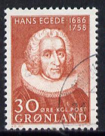 Greenland 1958 Hans Egede (Missionary) very fine cds used, SG 41*, stamps on , stamps on  stamps on religion