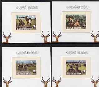 Guinea - Bissau 2008 WWF - Waterbuck set of 4 individual imperf deluxe sheets unmounted mint, stamps on personalities, stamps on millennium, stamps on sport, stamps on baseball