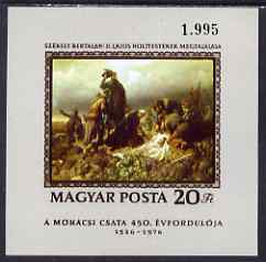 Hungary 1976 450th Anniversary of Battle of Mohacs imperf m/sheet unmounted mint, as SG MS 3051, stamps on battles, stamps on 