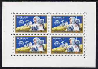 Hungary 1970 Apollo 12 Space Mission perf m/sheet containing block of 4 unmounted mint, SG MS 2516, stamps on space, stamps on apollo