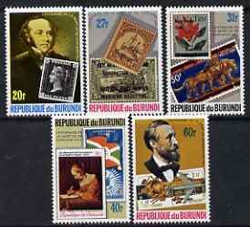 Burundi 1979 Death Centenary of Rowland Hill perf set of 5 unmounted mint SG 1346-50, stamps on postal, stamps on rowland hill, stamps on stamp on stamp, stamps on  upu , stamps on , stamps on stamponstamp