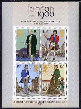 Great Britain 1979 Death Centenary of Sir Rowland Hill m/sheet fine cds used, SG MS 1099, stamps on rowland hill, stamps on postal, stamps on postman, stamps on death
