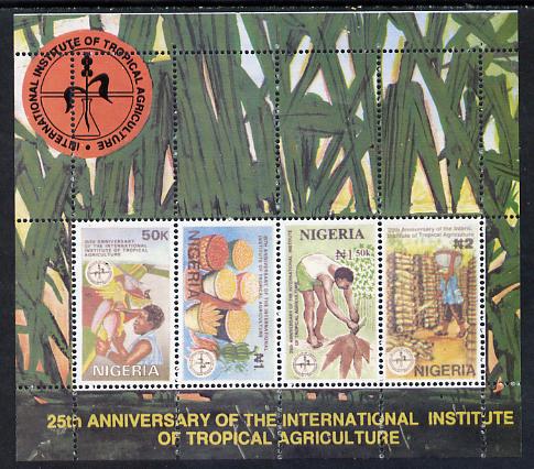 Nigeria 1992 Tropical Agriculture m/s unmounted mint, SG MS 637, stamps on agriculture