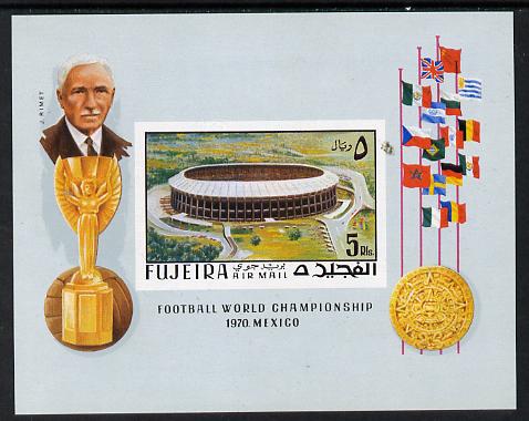 Fujeira 1970 World Cup Football imperf m/sheet unmounted mint, Mi BL 27B, stamps on football   sport     flags