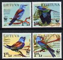 Lithuania 2008 WWF - European Roller perf set of 4 unmounted mint, stamps on birds, stamps on  wwf , stamps on 