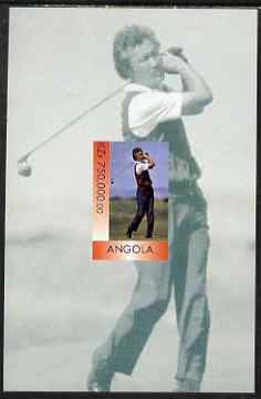 Angola 1999 Aoki (Japanese Golfer) imperf souvenir sheet unmounted mint, stamps on personalities, stamps on golf, stamps on millennium