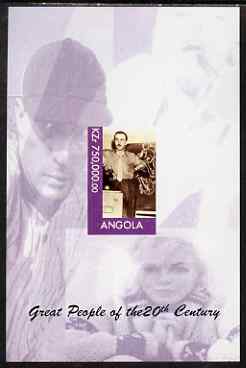 Angola 1999 Great People of the 20th Century - Walt Disney imperf souvenir sheet (Marilyn & Babe Ruth in margin) unmounted mint , stamps on personalities, stamps on disney, stamps on entertainments, stamps on films, stamps on cinema, stamps on millennium, stamps on marilyn, stamps on baseball