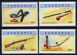 Tanzania 1998 Traditional Weapons perf set of 4 unmounted mint SG 2132-5, stamps on weapons, stamps on militaria, stamps on archery, stamps on shooting