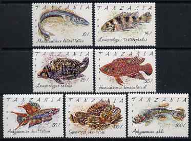 Tanzania 1992 Fishes perf set of 7 unmounted mint, SG 1136-42, stamps on fish