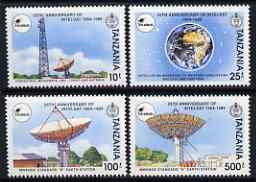 Tanzania 1991 25th Anniversary of Intelsat Satellite System perf set of 4 unmounted mint SG 965-8, stamps on science, stamps on space, stamps on satellites, stamps on radio, stamps on communications