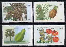 Tanzania 1995 Fruit perf set of 4 unmounted mint SG 2059-62, stamps on food, stamps on fruit, stamps on tomatoes, stamps on coconuts, stamps on pineapples