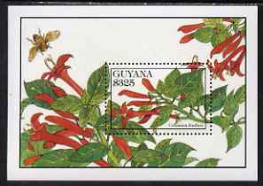Guyana 1994 Flowers $325 perf m/sheet (Columnea fendleri) unmounted mint, SG MS 3910b, stamps on flowers
