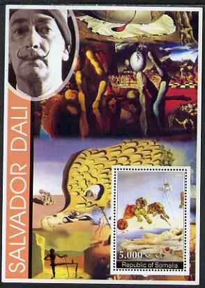 Somalia 2002 Modern Art (Salvador Dali) perf s/sheet unmounted mint, stamps on arts, stamps on dali