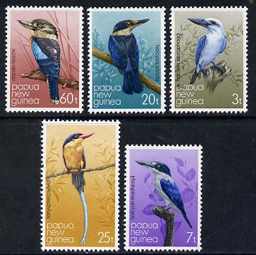 Papua New Guinea 1981 Kingfishers set of 5 unmounted mint, SG 401-5*, stamps on , stamps on  stamps on birds   kingfisher