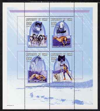 Chad 2000 Working Dogs perf set of 4 unmounted mint. Note this item is privately produced and is offered purely on its thematic appeal. , stamps on dogs, stamps on huskies, stamps on greyhounds, stamps on 