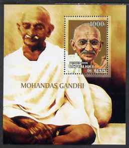 Benin 2006 Mahatma Gandhi #1 perf m/sheet unmounted mint. Note this item is privately produced and is offered purely on its thematic appeal, stamps on personalities, stamps on gandhi, stamps on peace