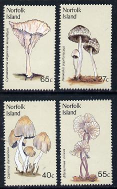 Norfolk Island 1983 Fungi set of 4 unmounted mint, SG 300-3, stamps on fungi