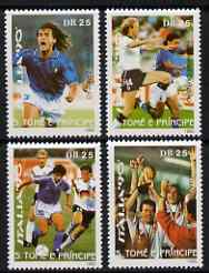 St Thomas & Prince Islands 1990 Football World Cup perf set of 4 unmounted mint. Note this item is privately produced and is offered purely on its thematic appeal, stamps on football, stamps on sport