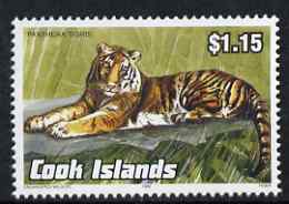Cook Islands 1992 Endangered Species - Tiger $1.15 perf unmounted mint, SG 1279, stamps on animals, stamps on cats, stamps on tigers, stamps on  wwf , stamps on 