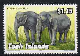 Cook Islands 1992 Endangered Species - Indian Elephant $1.15 perf unmounted mint, SG 1280, stamps on , stamps on  stamps on animals, stamps on  stamps on  wwf , stamps on  stamps on elephants