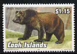 Cook Islands 1992 Endangered Species - Brown Bear $1.15 perf unmounted mint, SG 1281, stamps on animals, stamps on  wwf , stamps on bears
