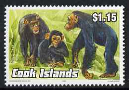 Cook Islands 1992 Endangered Species - Chimpanzee $1.15 perf unmounted mint, SG 1283, stamps on , stamps on  stamps on animals, stamps on  stamps on  wwf , stamps on  stamps on apes