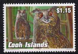 Cook Islands 1992 Endangered Species - Eagle Owl $1.15 perf unmounted mint, SG 1286, stamps on , stamps on  wwf , stamps on birds, stamps on birds of prey, stamps on owls, stamps on eagles