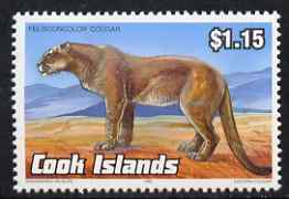 Cook Islands 1992 Endangered Species - Puma $1.15 perf unmounted mint, SG 1288, stamps on animals, stamps on  wwf , stamps on puma, stamps on cats
