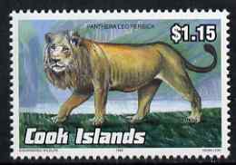 Cook Islands 1992 Endangered Species - Asian Lion $1.15 perf unmounted mint, SG 1292, stamps on animals, stamps on  wwf , stamps on lions, stamps on cats