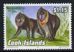 Cook Islands 1992 Endangered Species - Mandrill $1.15 perf unmounted mint, SG 1297, stamps on animals, stamps on  wwf , stamps on mandrill, stamps on apes