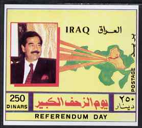 Iraq 1997 2nd Anniversary of Referendum imperf m/sheet unmounted mint, SG MS 2025, stamps on personalities, stamps on constitutions, stamps on maps