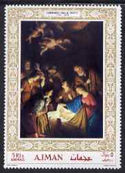 Ajman 1968 Christmas (Adoration by Notti) gold border unmounted mint as Mi 353A, stamps on , stamps on  stamps on arts    christmas     religion