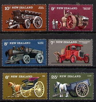 New Zealand 1976 Farm Transport set of 6 unmounted mint, SG 1115-20, stamps on farming, stamps on transport, stamps on trucks, stamps on horse-drawn, stamps on horses
