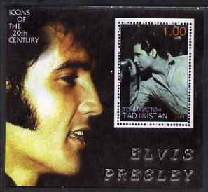 Tadjikistan 2001 Icons of the 20th Century - Elvis Presley perf s/sheet #3 unmounted mint, stamps on personalities, stamps on elvis, stamps on music, stamps on films, stamps on cinema, stamps on films, stamps on movies
