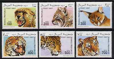 Somalia 1997 Big Cats perf set of 6 unmounted mint. Note this item is privately produced and is offered purely on its thematic appeal, stamps on , stamps on  stamps on cats, stamps on  stamps on lions